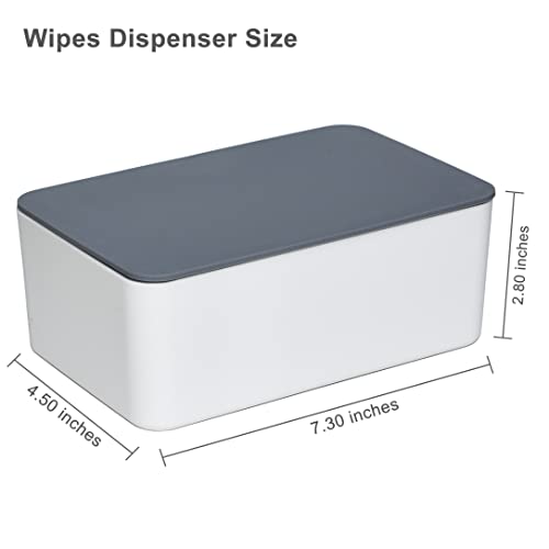 Diaper Wipes Dispenser, Tissue Storage Box Case, Wet Wipe Dispenser Holder with Lid for Home, Office, Cars (Gray-White) - color: Gray-white