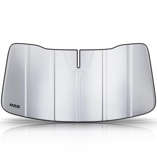 MZS Windshield Sun Shade Compatible with F150 2021-2026, Foldable Truck Sun Shade Shield with Storage Pouch, Front Window Visor Sunshade Accessories for Interior Protector - size: F150 2021-2026