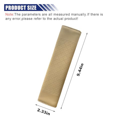 2PCS Car Seat Belt Cover, Soft Seatbelt Cushion for More Comfortable Driving, Leather Shoulder Strap Pad, Safety Breathable Harness Pad Protect Your Neck and Shoulder, Fits Most Cars (Beige) - color: Beige