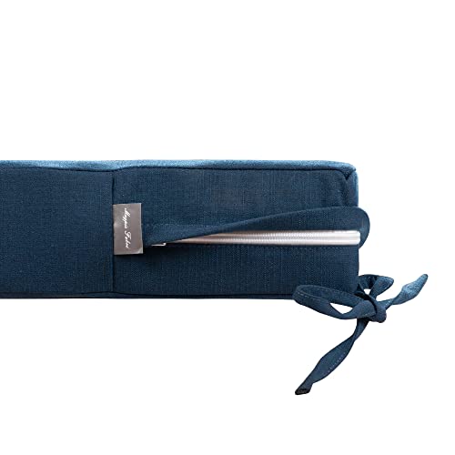 Magpie Fabrics Patio Bench Loveseat Cushion Covers (Replacement Cover only, No Insert!), Waterproof Fade Resistant Swing Cushion Slipcover with Ties(48x18x3 Inch, Navy) - color: Blue Navy, size: 48x18x3 Inch (1 Count)
