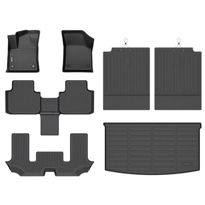 Binmotor-All Weather Floor Mats & Cargo Liner for Volkswagen Atlas 2018-2026(6 Passenger Bucket Seating), 3 Rows Full Set Car Mats TPE, Heavy Duty Car Floor Liners Guard for VW Atlas Accessories - style: 1) Car Mats for VW Atlas 6 Seats (2018-2026) full s