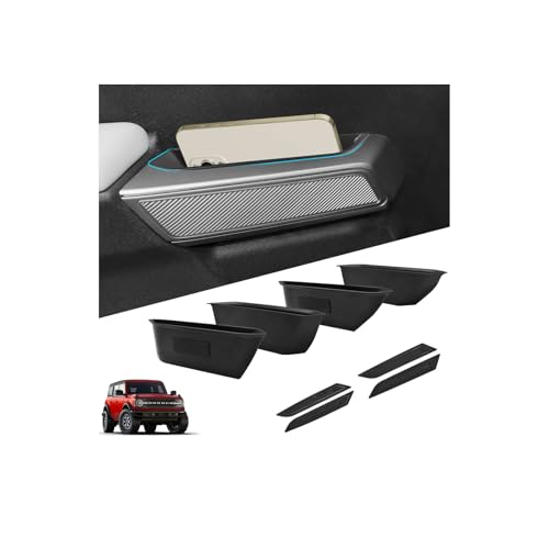 2025 Upgrade 4 PCS Door Handle Storage Box Compatible with Ford Bronco 2021-2025 (Not for Sport/2 Door) No-Slip Storage Box for Ford Bronco accessories 2021-2025 Pockets Storage to Store Minor Things - size: Small