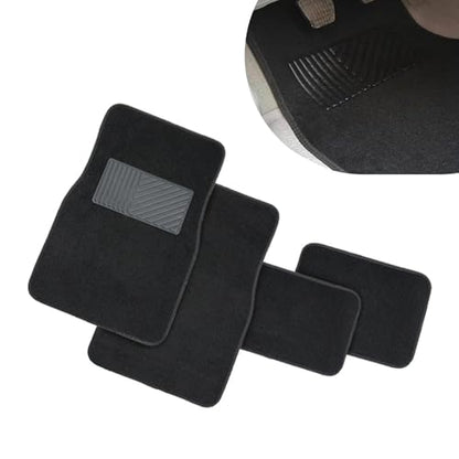 4 PCS Car Carpet Floor Mats, 25.59In x 17.12In, 11.81In x 17.12In, Anti-Slip Durable Vehicle Protective Mat, Universal All-encompassing Floor Pads for Most Cars SUVs (Black)