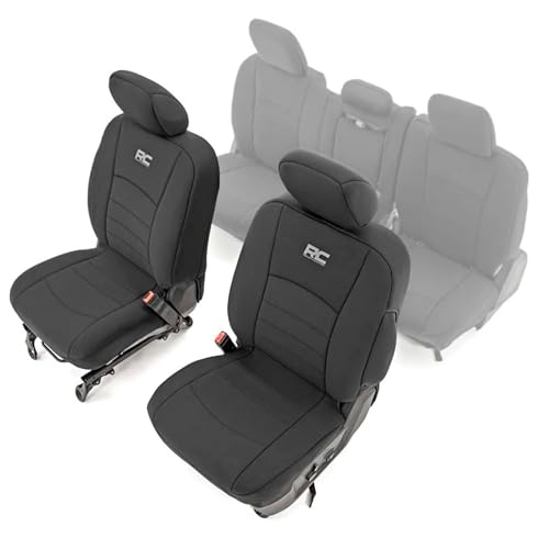 Rough Country Neoprene Front Seat Covers for Ram 1500 (2009-2018) & 2500 (2010-2018) - Waterproof & UV Resistant, Foam Padded, Front Seat Cover Set