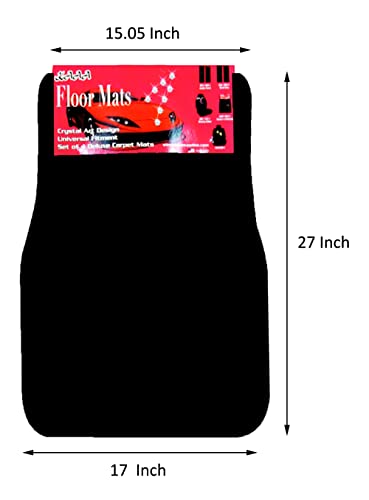 Universal Fit Car Truck Front/Rear 4-Piece Full Set Crystal Bling Rhinestone Design Studded Black Carpet Floor Mats (Gold Butterfly/Black) - color: Gold Butterfly/Black