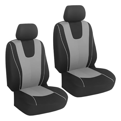 YoRise 2PCS Car Seat Covers, Comfortable Breathable Front Seat Covers, Highly Elastic Automotive Seat Protector Cover Accessories for RV, SUV, Truck, Sedan (Gray) - color: Gray