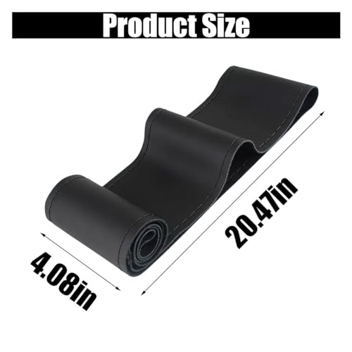 Car Genuine Leather Steering Wheel Cover, DIY Sewing with Needle and Thread, Breathable, and Anti-Slip, Universal 15 Inch Car Steering Wheel Stitching Wrap (Black, Glossy) - color: Black, size: 15 inches - Glossy
