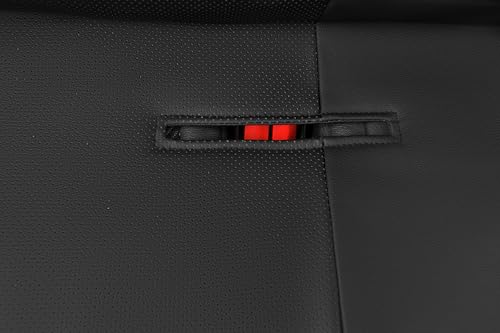 CAR PASS Leather Back Seat Cover, Universal Waterproof Bench Rear Seat Cover Zipper Split Rear Bench Protector Fit 95% Automotive Interior Covers for Cars Sedans SUVs (Rear,All Black) - color: Black Back Rear