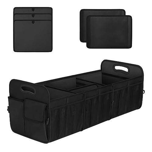 Large Capacity Trunk Organizer, Waterproof Car Accessory, Non-Slip, Foldable, Suitable for All Vehicles, Black - color: Black, size: Extra Large