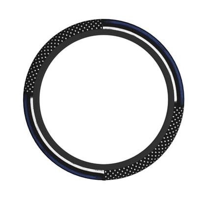 Thin Blue Line Flag Steering Wheel Cover - Retro America Thin Blue Line Flag Steering Wheel Cover 15 Inch Non-Slip Breathable Neoprene Car Accessory for Women Men Steering Wheel Protector - color: Flag Blue Line