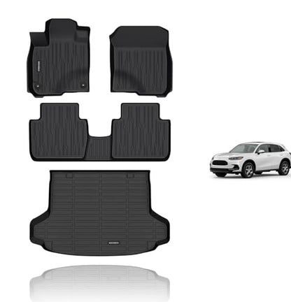 KELCSEECS Floor Mats & Cargo Liner for 2026 2025 2024 2023 Honda HRV/2026 2025 2024 2023 Honda HRV Hybrid All Weather Car Mats Trunk Liner HR-V Floor Mats Accessories Black - style: 6)For 2023-2026 Honda HR-V Full Set