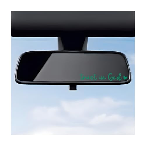 DXNQ 2PCS Trust in God Rearview Mirror Decals, Automotive Vinyl Rear View Mirror Decorative Stickers, Waterproof Trust in God Stickers for Car Truck Laptop, Car Accessories (Green) - color: Green, size: 2PCS