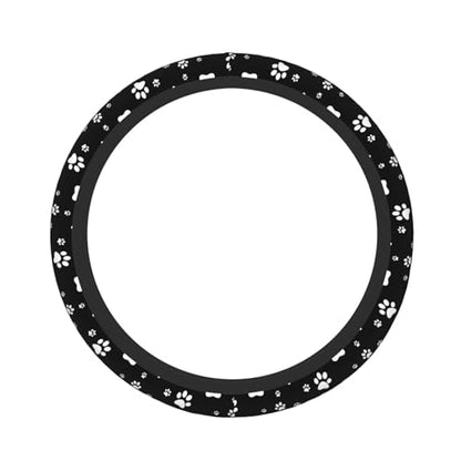 Kawaii Paws Elastic Steering Wheel Cover Non-Slip Breathable Steering Wheel Protector Fit Auto, SUVs, Truck - color: Kawaii Paws