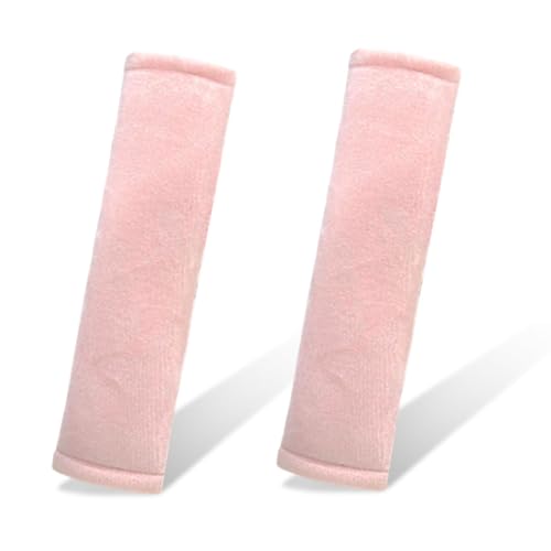 2PCS Car Seat Belt Pads Cover - Soft Fluff Car Seat Belt Shoulder Strap Cover Harness Pad Protect Your Neck - Universal Comfortable Seatbelt Strap Cushion for Most Cars & Backpacks (Pink) - color: Pink