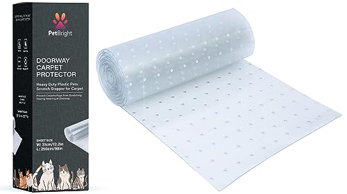 Heavy Duty Doorway Carpet Protector, Heavy Duty Plastic Prevents Cats and Dogs from Scratching your Carpet and Rugs at Doorways Non-Slip 8.2Ft Floor Runner Thicker for Better Protection and Durability