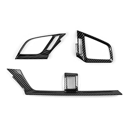 Front Air Vent Outlet Cover Trim Decals for 2016 2017 2018 2019 2020 2021 Honda Civic 10th Gen Accessories ABS Carbon Fiber Stickers - color: Air Outlet Vent Cover