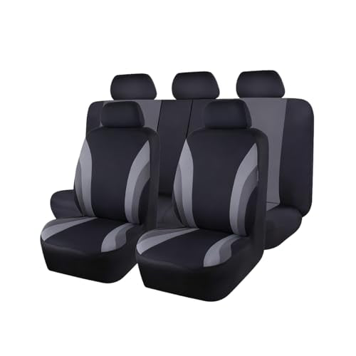 Car Seat Covers Full Set, Sports Breathable Mesh Vehicle Front ＆ Rear Seat Protectors, Automotive Interior Protection Accessories, Universal Fit (Gray) - color: Gray, size: 9PCS