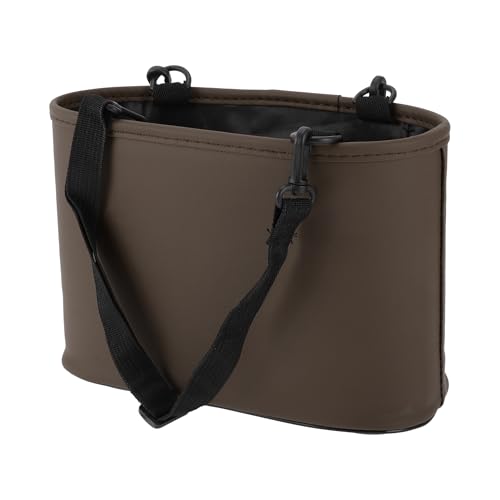 Car Trash Can Portable and Hanging 10.2" Length 4.3" Width 6.7" Height Trash Bin Faux Leather Brown 1 Pcs - color: Brown