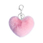 Cute Faux Rabbit Fur Ball Pom Pom Keychain Car Key Ring Handbag Tote Bag Pendant Purse Charm - color: Heart-pink