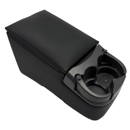 Black Universal Truck Bench Seat Console with Cup Holders