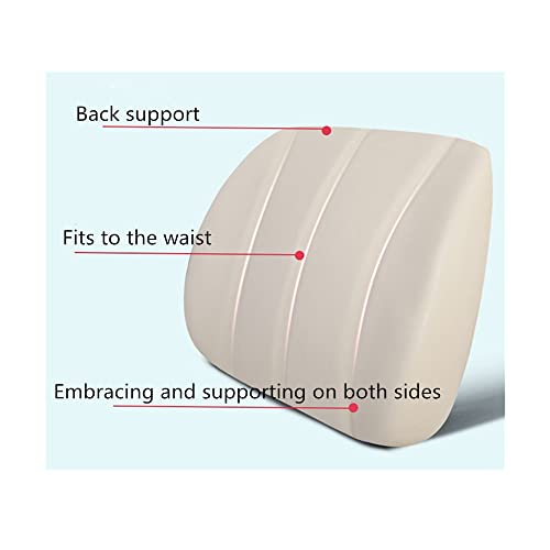 ZHONGLI Memory Foam Lumbar Support Pillow-Middle/Lower Back Support Cushion-Used for car Seats, Office Chairs, recliners, etc. (Beige)