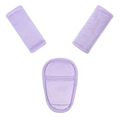 SWESEN Baby Car Seat Strap Covers, 3 Piece Soft Car Seat Strap Shoulder Pads for Baby Girls Boys, Double-Sided Use carseat Straps Covers for Stroller, Car Seats, Pushchair, Purple - color: Purple