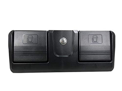 Pactrade Marine Boat Pontoon Yacht Storage Compartment Durable Standard Lightweight Lockable ABS Locking Plastic Glove Box Black Spacious with Keys (Black, with 2 Cup Holders & Keys) - style: Black, With 2 Cup Holders & Keys