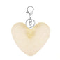 Cute Faux Rabbit Fur Ball Pom Pom Keychain Car Key Ring Handbag Tote Bag Pendant Purse Charm - color: Heart-beige