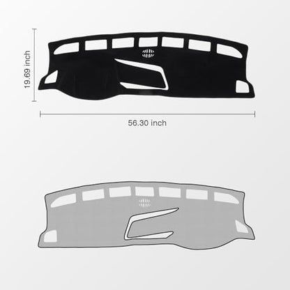 KUST Black Dash Cover for Volkswagen VW Taos (S SE SEL) 2022-2025 2026 (Only fits for Taos with Center Bin) Polyester Dashboard Cover Non-Slip Interior Accessories for VW Taos Custom Fit Dashboard Mat - size: Taos 22-26(black)