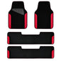 CAR PASS Waterproof Universal Faux Leather 3Row Car Floor Mats, Red Car Mats Fit for SUV,Vans,sedans, Trucks,Set of Vehicles Car Carpet with Driver Heel Pad and Anti-Slip Nibs Backing (Red 3Row) - color: Red 3Row