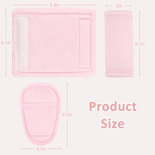 SWESEN Baby Car Seat Strap Covers, 3 Piece Soft Car Seat Strap Shoulder Pads for Baby Girls Boys, Double-Sided Use carseat Straps Covers for Stroller, Car Seats, Pushchair, Pink - color: Pink
