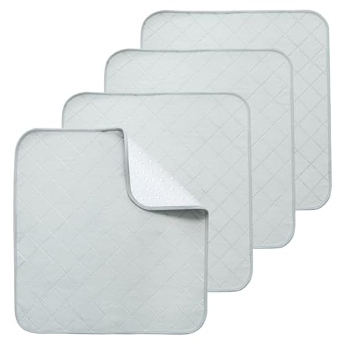 Waterproof Chair Pads for Incontinence, 4 Pack Reusable Seat Protector Pads 22" x 21", Absorbent Wheelchair Pad Covers, Washable Chair Pads for Adults, Kids & Pets - Grey - color: Gray, size: 22" x 21"