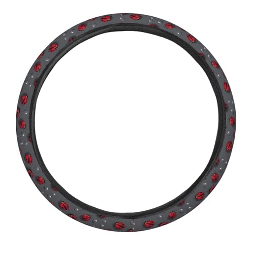 Cute Ladybug with Raindrop Steering Wheel Cover for Women Men, Non-Slip Steering Wheel Protector Car Wheel Covers, Universal 15 Inch Fit for Auto, Suvs, Truck - color: Cute Ladybug With Raindrop