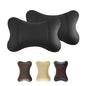 2 Pack Car Neck Pillow PU Leather Automotive Headrest Pillow for Car Support Neck Pain Relief Universal Car Pillow (Black) - color: Black