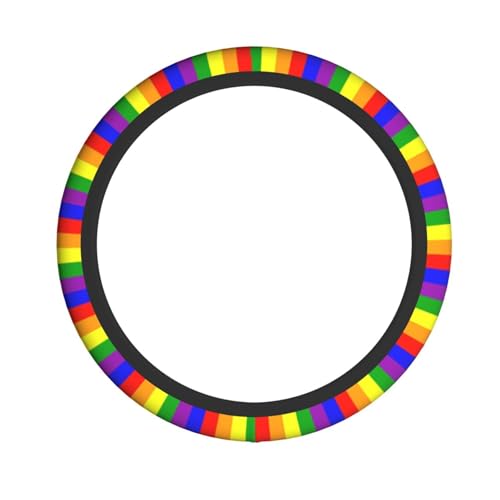 Rainbow Gay Steering Wheel Covers lesbianism Progress Pride Flag Non Slip Neoprene Steering Wheel Protector Covers Universal 15 inch for Women/Men Universal Gay Car Steering Wheel Cover - color: Gay