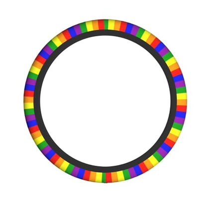 Rainbow Gay Steering Wheel Covers lesbianism Progress Pride Flag Non Slip Neoprene Steering Wheel Protector Covers Universal 15 inch for Women/Men Universal Gay Car Steering Wheel Cover - color: Gay