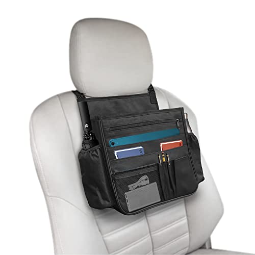 Boczif Car Backseat Organizer, Hanging Passenger Seat Storage Bag, Car Front Seat Organizer for Office Kids Suplly,Truck Cab Organizer with Separately Pokect for Laptop, Multiple Pockets, Cup Holders