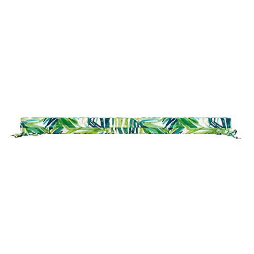 Magpie Fabrics Patio Bench Loveseat Cushion Covers (Replacement Cover only, No Insert!), Waterproof Fade Resistant Swing Cushion Slipcover with Ties(45x18x3 Inch, Green Palm Leaves) - color: A Green Palm Leaves, size: 45x18x3 Inch (1 Count)