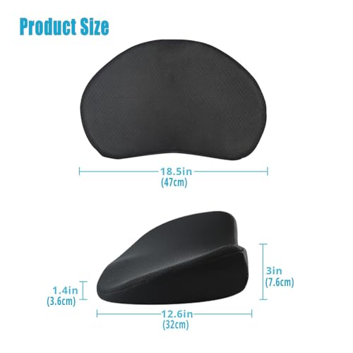 Car Seat Cushion for Driving - Comfort Memory Foam for Car Driver Seat- Back Support, Pain Relief - for Car Travel, Long Trips (Black)