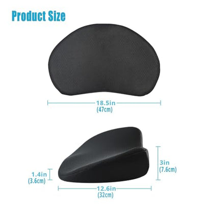 Car Seat Cushion for Driving - Comfort Memory Foam for Car Driver Seat- Back Support, Pain Relief - for Car Travel, Long Trips (Black)