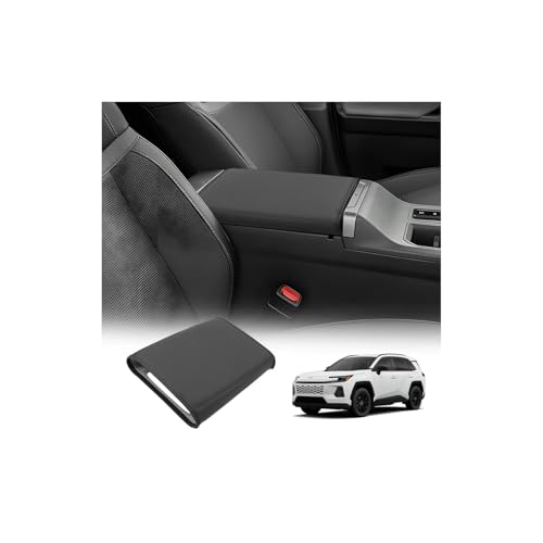 LUWU 2026 RAV 4 Center Console Cover Compatible with 2026 RAV 4 LE/XLE/Limited/Adventure/TRD Off-Road Accessories 2026 RAV 4 Armrest Cover Armrest Console Cover PU Leather Material(Black) - color: RAV 4 2026 Armrest Cover