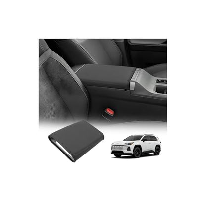 LUWU 2026 RAV 4 Center Console Cover Compatible with 2026 RAV 4 LE/XLE/Limited/Adventure/TRD Off-Road Accessories 2026 RAV 4 Armrest Cover Armrest Console Cover PU Leather Material(Black) - color: RAV 4 2026 Armrest Cover