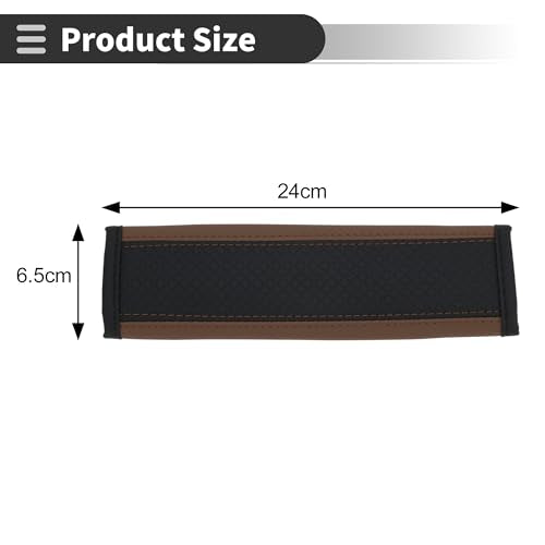 Black Brown Seat Belt Cover Pad Faux Leather 24cm Seatbelt Strap Cushion Shoulder Padding 2 Pcs - color: Black,Brown
