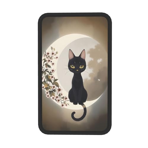 Universal Car Center Console Cushion Pad, Moon and Black Cat Soft Waterproof Car Center Console Cover Auto Armrest Seat Box Cover Protector for Most Vehicle SUV Truck Car - color: Moon And Black Cat