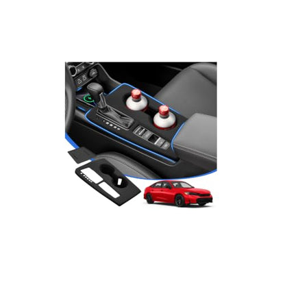Karltys Center Console Gear Shift Panel Trim Cover, Silicone Gear Shifter Cover for Honda Civic 2022-2026 Auto Transmission, Center Console Cover Cup Holder Insert(No for Manual Transmission/Hybrid)