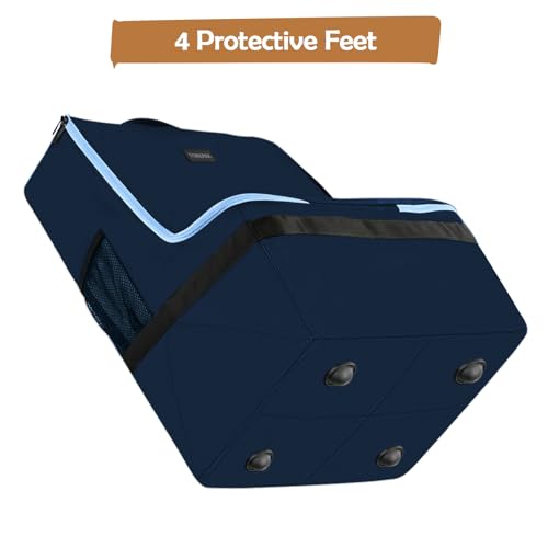 YOREPEK Padded Carseat Travel Bag, Car Seat Travel Cover Backpack with Shoulder Straps, Gate Check Car Seat Bag, Baby Airplane Travel Essentials - color: Dark Sea Blue
