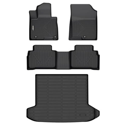 GINOWY-Floor Mats & Cargo Liner for Hyundai Tucson 2022-2025 2026 (Not for Hybrid) TPE All Weather 2024 Tucson Car Mats, Non-Slip Trunk Mat Waterproof Tucson Custom Fit Accessories Mats-Black - style: 22) for Hyundai Tucson Fuel 2022-2026 Full Set