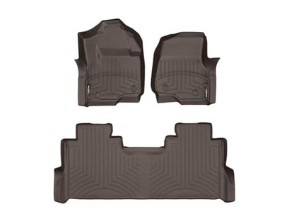 WeatherTech Custom Fit FloorLiners for Ford Super Duty, Super Duty, Super Duty - 1st & 2nd Row (471012-1-3), Cocoa - color: Cocoa