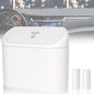 Mini Car Bin with Lid and 2 Trash Bags - White, Cute Car Accessory for Storage and Organization, Small Trash Can for Kitchen, Bedroom and Office - size: Car Trash Can - White with 2 Trash Bags