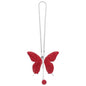 Butterfly Car Hanging Ornament Rhinestone Pendant Rearview Mirror Accessories Red Stainless Steel Car Interior Decoration